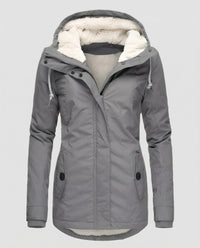 Pearl Warm Jacket with Hood in Grey