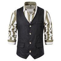 Pelle Elegant Linen Vest with Pockets