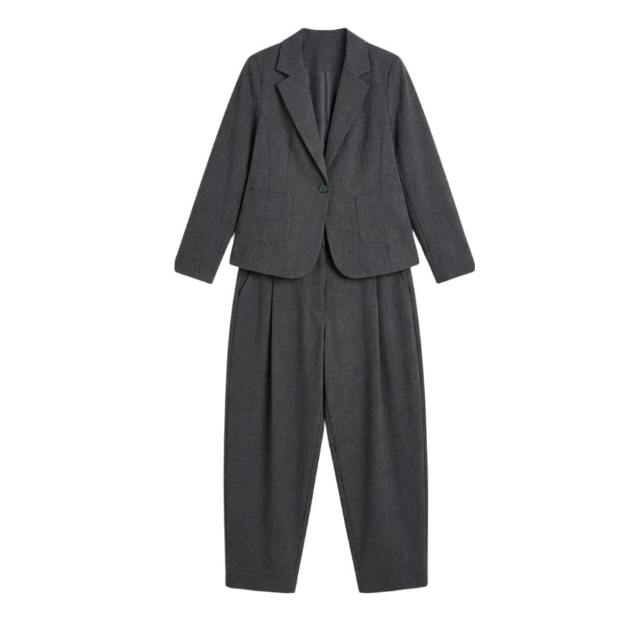 Pembury Women's Relaxed Suit Set Blazer & Trousers in Grey
