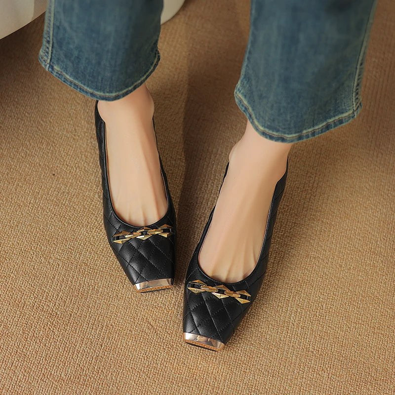 Penelope Block Heel Pump in Charcoal