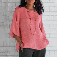 Penelope Casual Linen Shirt in Pink
