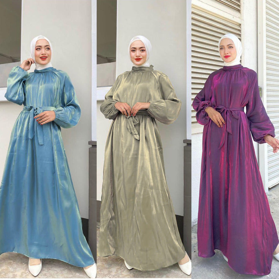 Penelope Elegant Dress with Long Sleeve and Belted