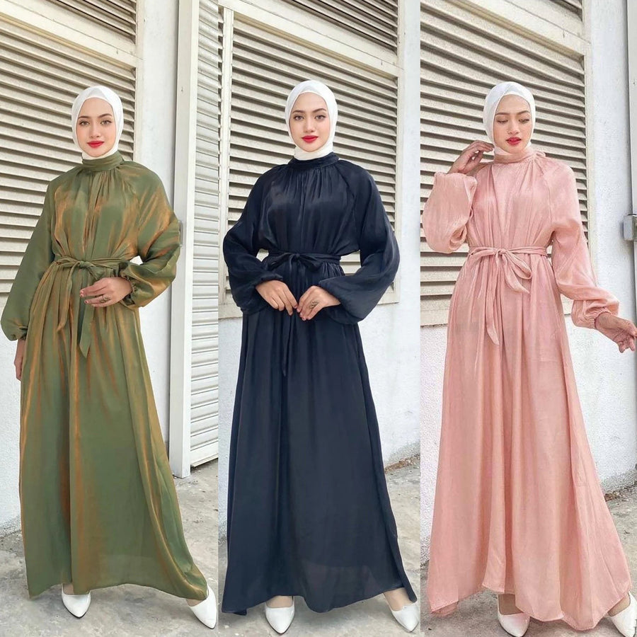 Penelope Elegant Dress with Long Sleeve and Belted