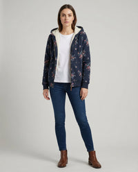 Penelope Jacket with Floral Print in Navy