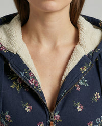 Penelope Jacket with Floral Print in Navy