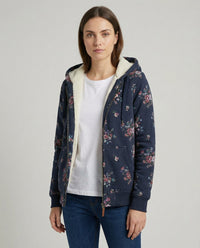 Penelope Jacket with Floral Print in Navy