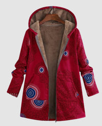 Penelope Jacket with Floral Print in Wine Red