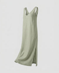 Penelope Lightweight Maxi Dress with V-Neck in Apricot