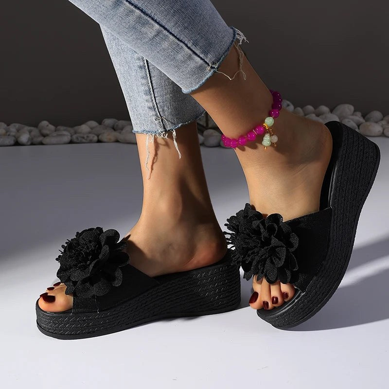 Penelope Platform Slide in Charcoal