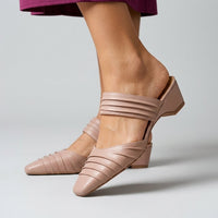 Penelope Pleated Mule in Blush