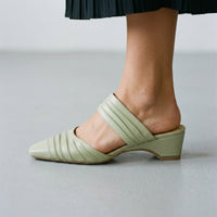 Penelope Pleated Mule in Sage