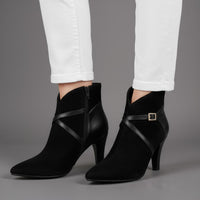 Penelope Pointed-Toe Ankle Boot in Charcoal