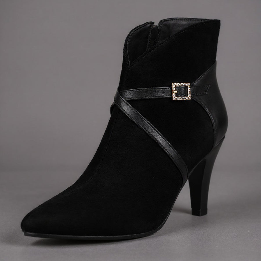 Penelope Pointed-Toe Ankle Boot in Charcoal