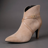 Penelope Pointed-Toe Ankle Boot in Khaki