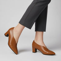 Penelope Pointed Toe Pump in Sienna Brown