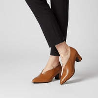Penelope Pointed Toe Pump in Sienna Brown