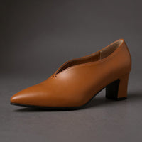 Penelope Pointed Toe Pump in Sienna Brown