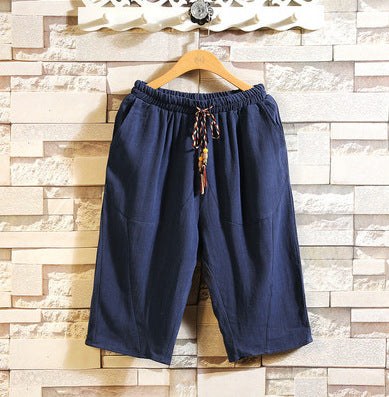 Pepijn Casual Linen Trousers with Elastic Waist and Pockets in Dark Green