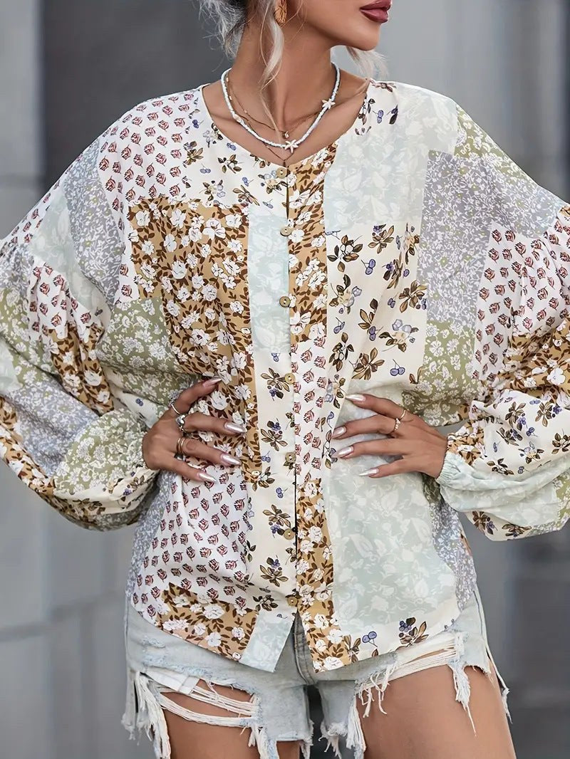 Perla Blouse in Blumenmuster