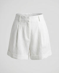 Perla Elegant Linen Shorts in White