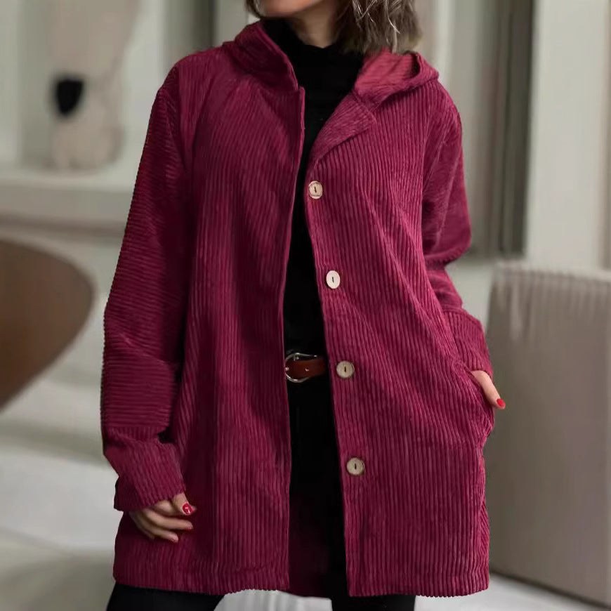 Perla Jacket with Hood in Black