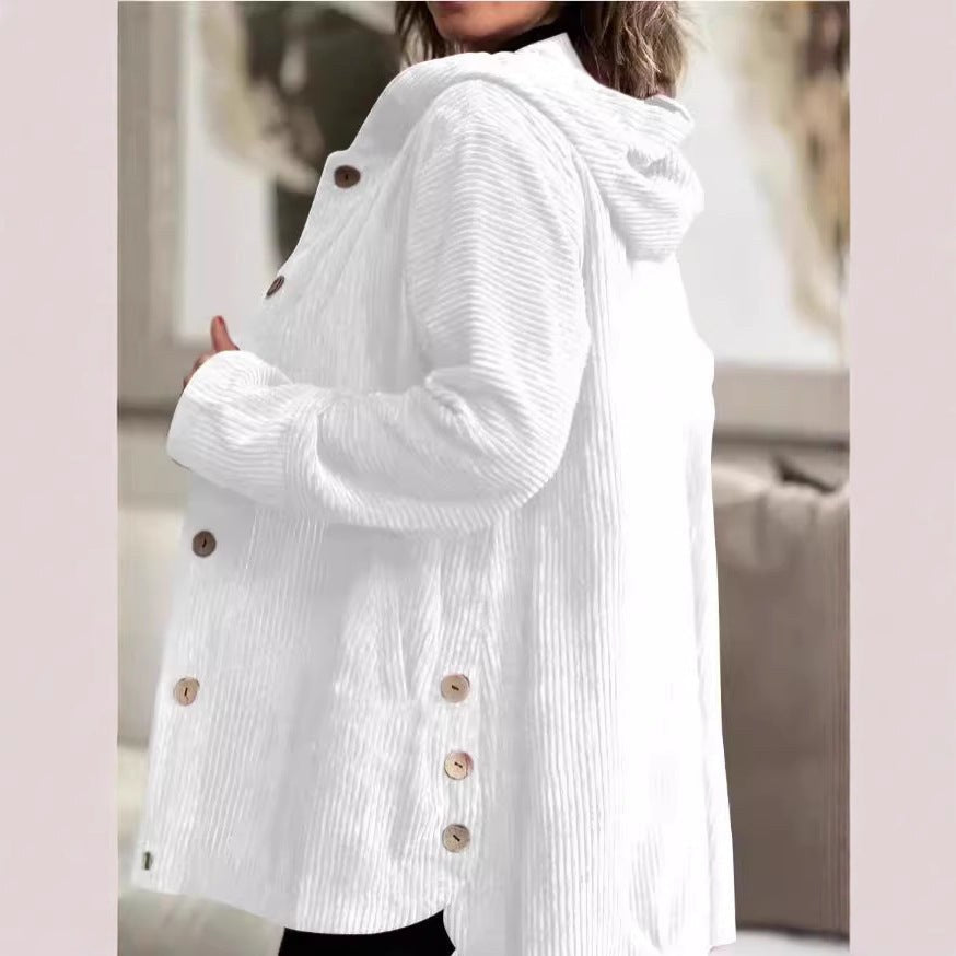 Perla Jacket with Hood in Black