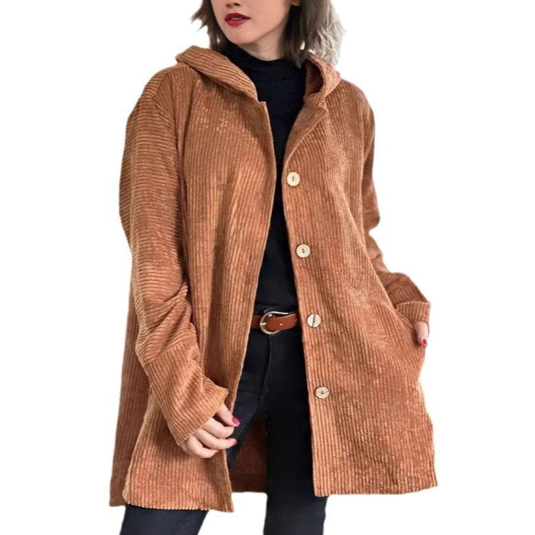 Perla Jacket with Hood in Black