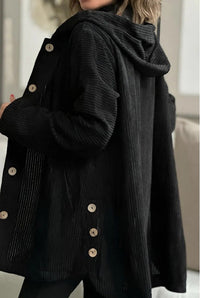 Perla Jacket with Hood in Black