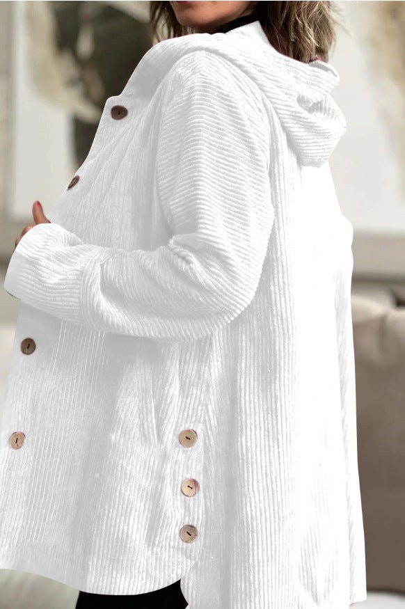 Perla Jacket with Hood in White