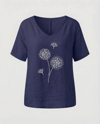 Perla Relaxed Linen Tunic in Navy