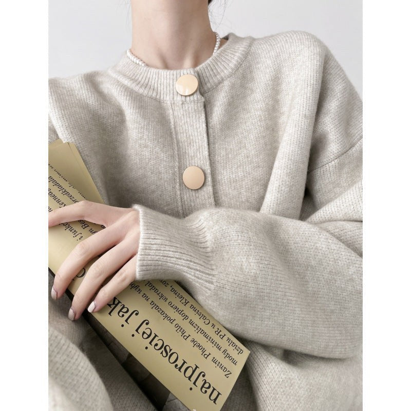 Persia Casual Knit Cardigan in Coffee