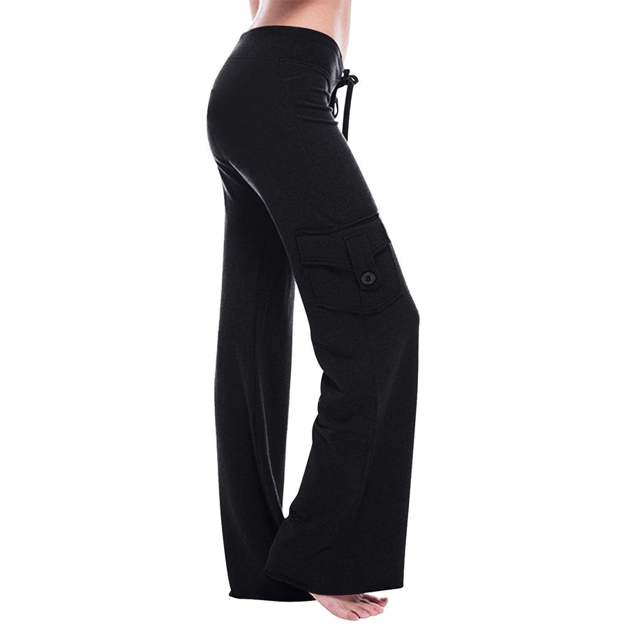 Persia Comfortable Trousers with Elastic Waist and Pockets in Black