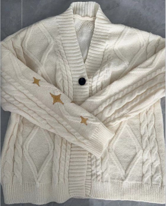 Persia Knit Cardigan in Beige