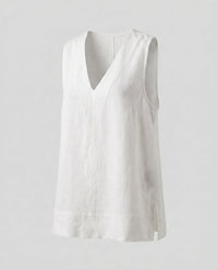 Persia Lightweight Linen Blouse in White
