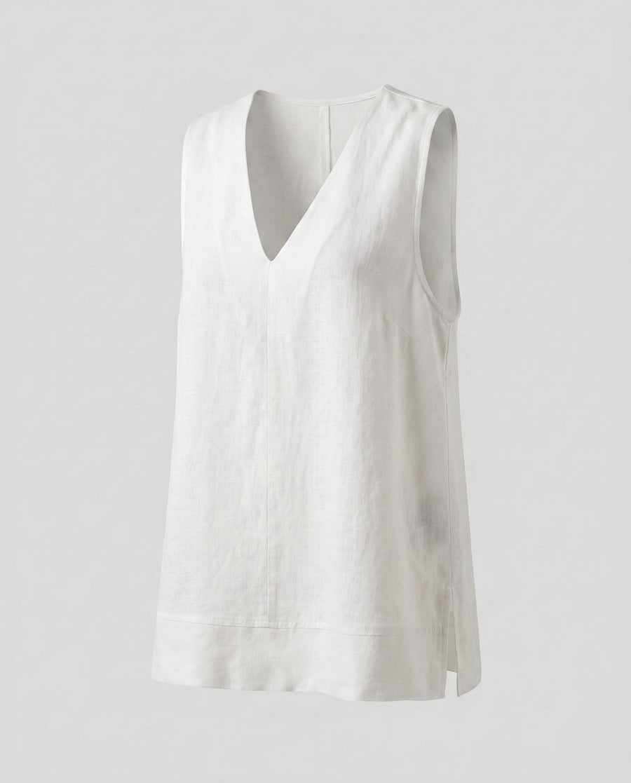 Persia Lightweight Linen Blouse in White