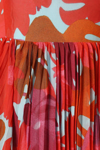 Achanti Pleated Maxi Dress in Pink Azalea
