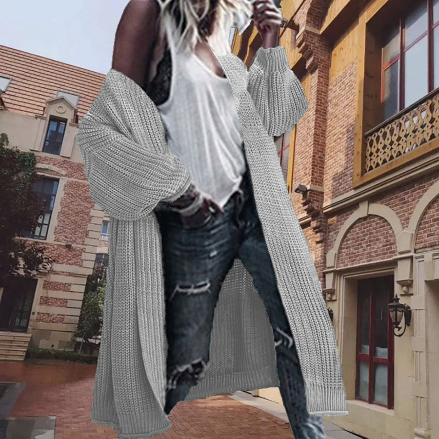 Petra Knit Cardigan in Light Grey