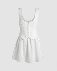 Petra Linen Dress in Beige