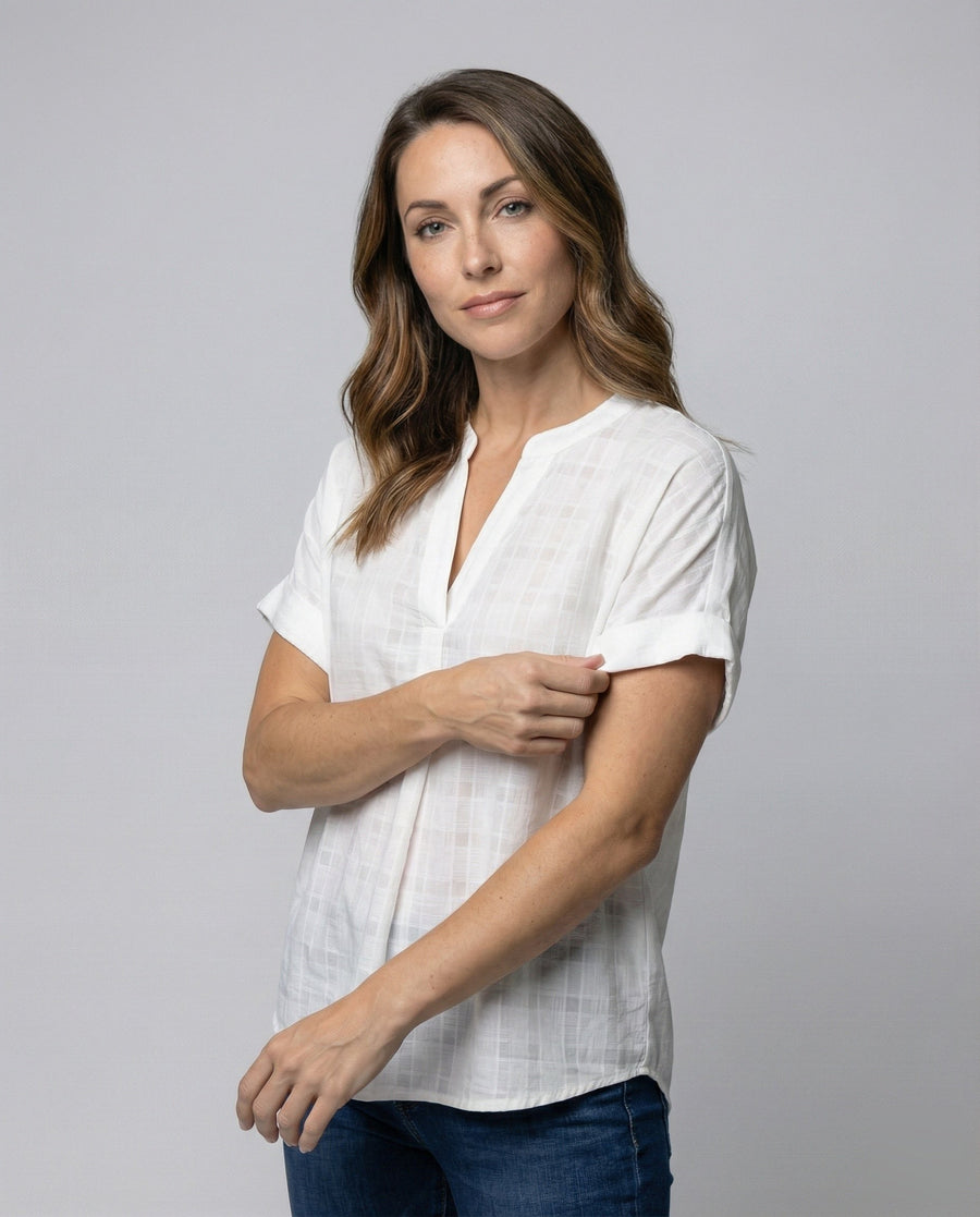 Phaedra Casual Linen Blouse with Oversized