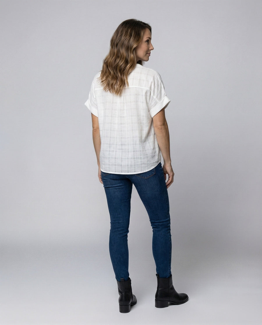 Phaedra Casual Linen Blouse with Oversized