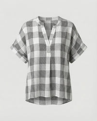 Phaedra Casual Linen Blouse with Oversized in Multicolour