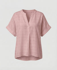 Phaedra Casual Linen Blouse with Oversized in Pink