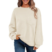 Phaedra Casual Sweater with Chest Pocket in Apricot
