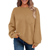 Phaedra Casual Sweater with Chest Pocket in Khaki