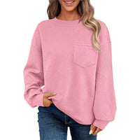 Phaedra Casual Sweater with Chest Pocket in Pink