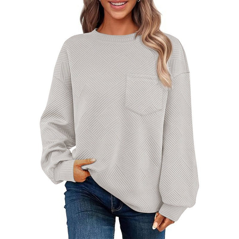 Phaedra Casual Sweater with Chest Pocket in White