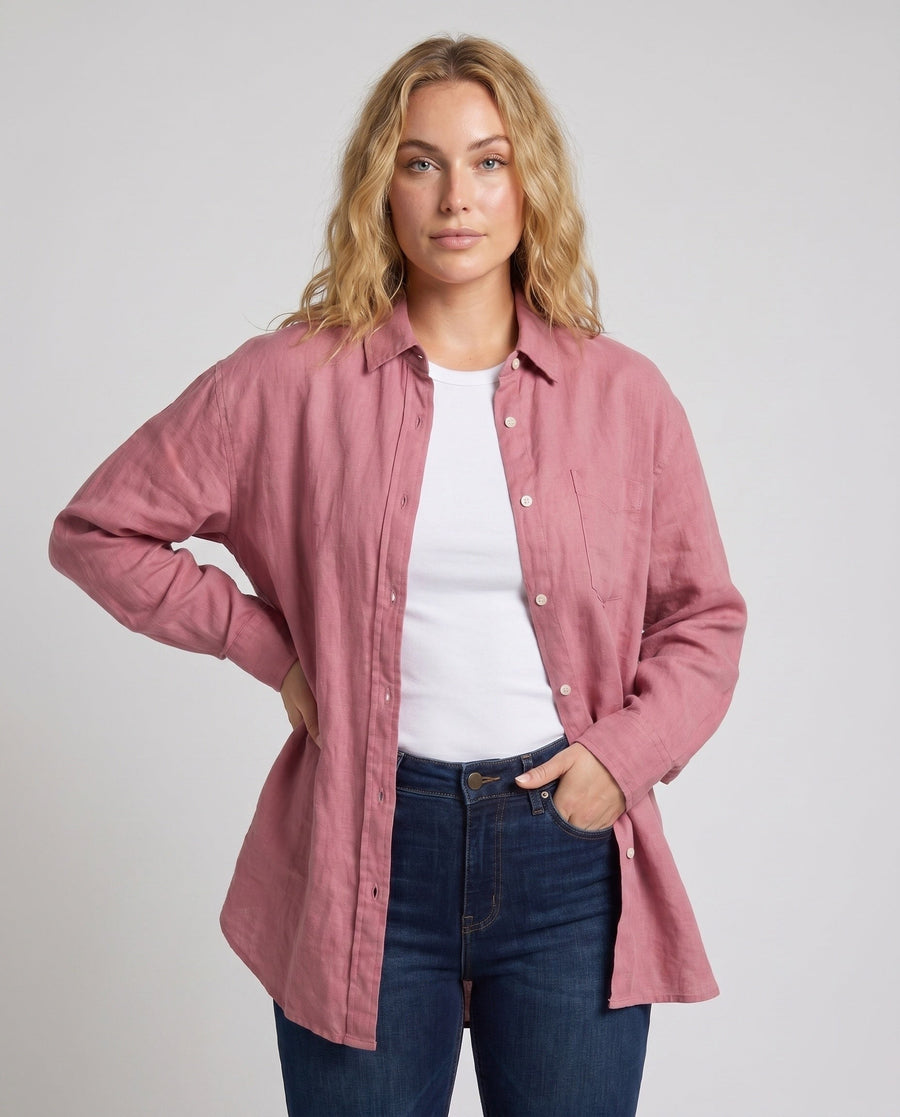 Phaedra Lightweight Linen Shirt with Oversized