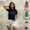 Phoebe Airy Knit Top with Short Sleeve