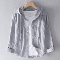 Phoebe Airy Linen Blouse in Grey