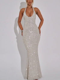 Phoebe Elegant Evening Dress in Silver